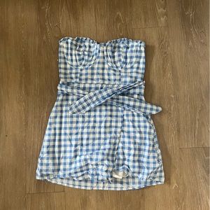 For Love and Lemons Gingham Romper - Size Small - Bustier